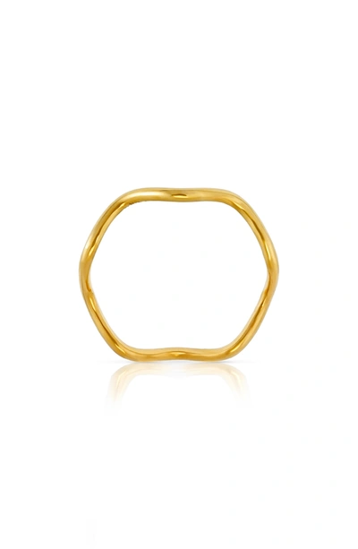 Shop Sabine Getty Wave Band Ring In Yellow Gold