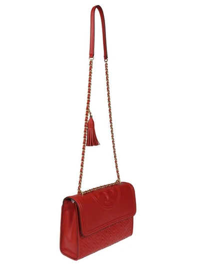 Shop Tory Burch Fleming Convertible Shoulder Bag In Exotic Red
