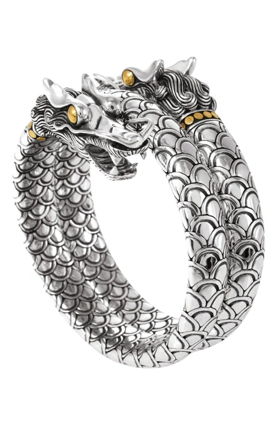 Shop John Hardy 'naga' Double Coil Dragon Bracelet In Silver/ Gold