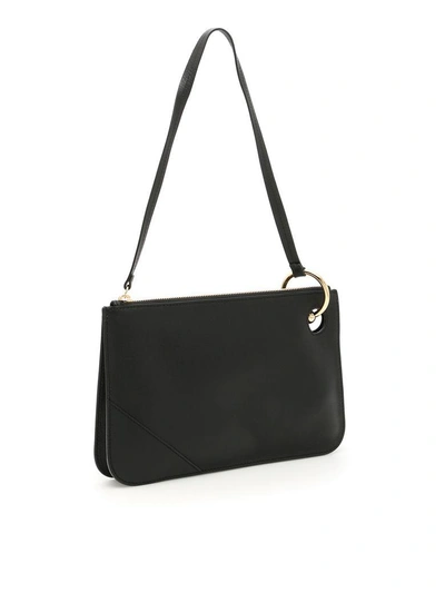 Shop Jw Anderson Leather Pierce Clutch In Blacknero