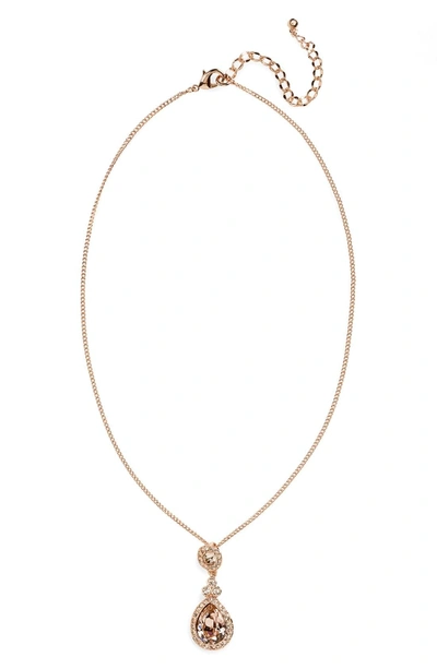Shop Givenchy 'wingate' Swarovski Crystal Pendant Necklace In Rose Gold/ Silk