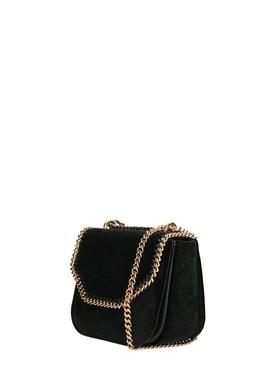 Shop Stella Mccartney Falabella Velvet Cross-body Bag In Black