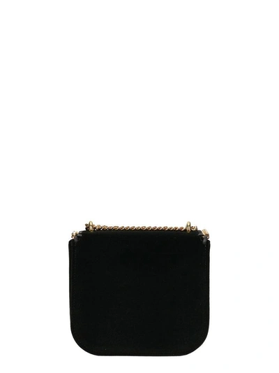 Shop Stella Mccartney Falabella Velvet Cross-body Bag In Black