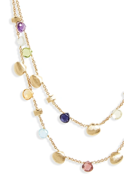 Shop Marco Bicego Paradise Semiprecious Stone Double Strand Necklace In Yellow Gold
