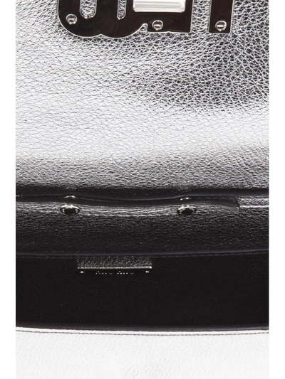 Shop Miu Miu Embellished Chrome Metallic Leather Bag