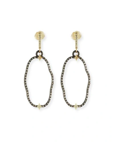 Shop Armenta Old World Open Oval Drop Earrings With Diamonds In Yellow/black