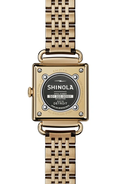 Shop Shinola Cass Diamond Bracelet Watch, 28mm X 27mm In Gold/ Silver/ Gold