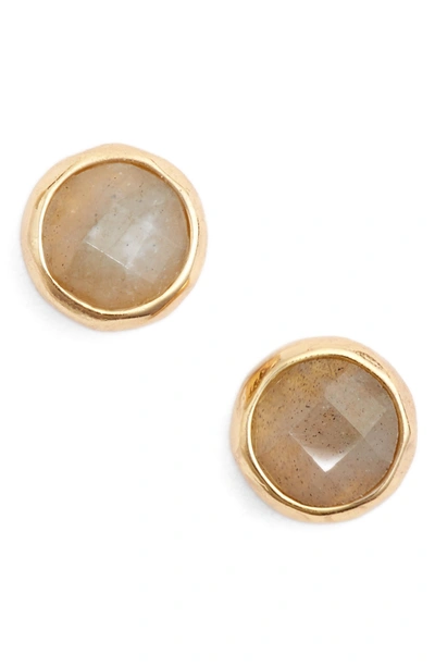 Shop Gorjana Balance Stud Earrings In Labradorite/ Gold