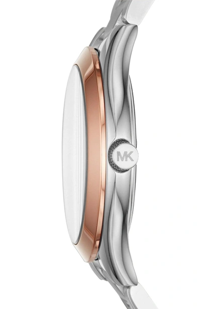 Shop Michael Michael Kors 'slim Runway' Bracelet Watch, 33mm In Silver/ Silver