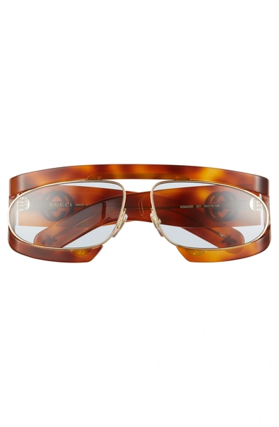 Shop Gucci 63mm Shield Glasses - Havana