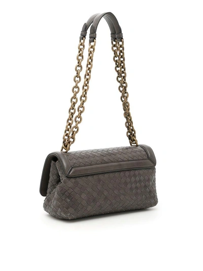 Shop Bottega Veneta Olimpia Knot Bag In New Light Grey Nerogrigio