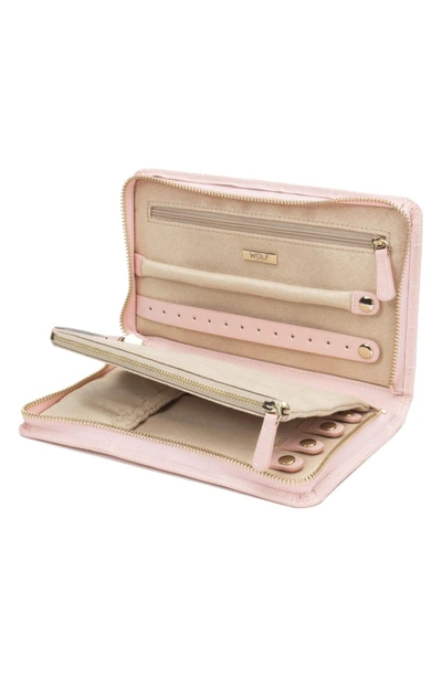 Shop Wolf Caroline Quilted Jewelry Portfolio - Pink In Rose Quartz