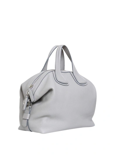 Shop Givenchy Nightingale Medium Leather Bag In Grigio