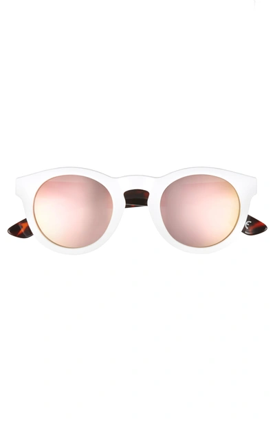Vans Lolligagger 47mm Round Sunglasses - White Matte/ Tortoise | ModeSens