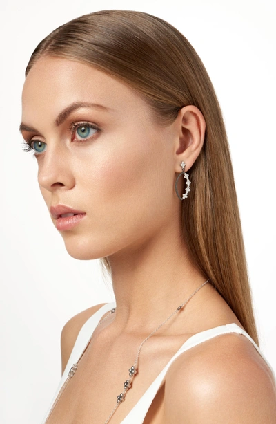 Shop Freida Rothman Industrial Finish Marquise Drop Earrings In Black/ Silver