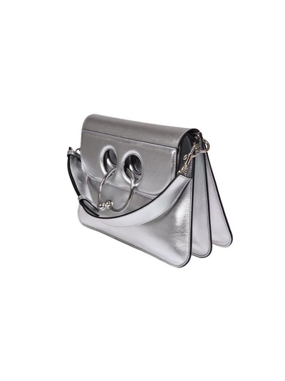Shop Jw Anderson J.w. Anderson Pierce Medium Metallic Shoulder Bag In Silver