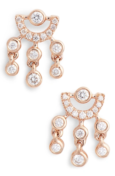 Shop Dana Rebecca Designs Lulu Jack Diamond Drop Earrings In Rose Gold