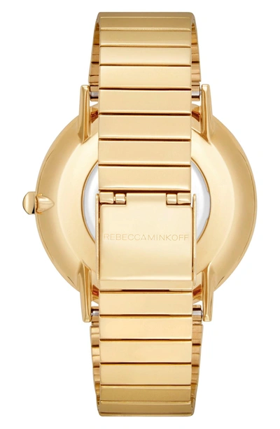 Shop Rebecca Minkoff Major Bracelet Watch, 40mm In Gold/ Black/ Gold