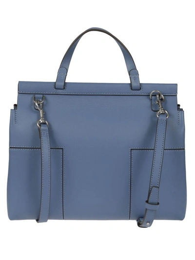 Shop Tory Burch Block-t Shoulder Bag In Azzurra