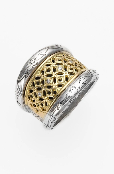 Shop Konstantino 'diamond Classics' Diamond Filigree Ring In Silver/ Gold