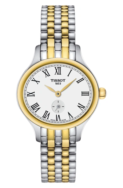 Shop Tissot Bella Ora Piccola Bracelet Watch, 24mm In Silver/ Gold