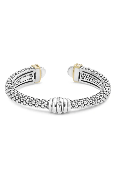 Shop Lagos Caviar Diamond Wrist Cuff In Silver/ Gold/ Diamond