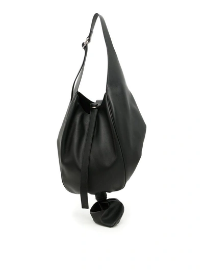 Shop Jw Anderson Knot Hobo Bag In Black|nero