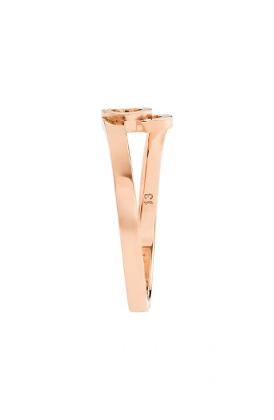 Shop Gucci Double-g Stack Ring In Rose Gold