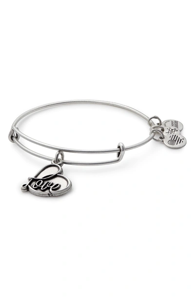 Shop Alex And Ani Love Expandable Charm Bracelet In Silver