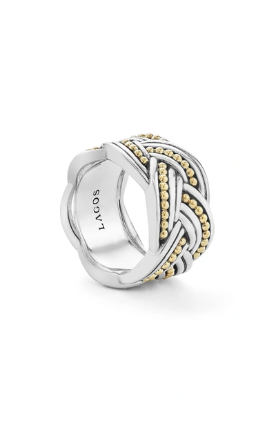 Shop Lagos Torsade Knot Ring In Silver/ Gold