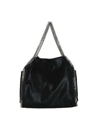 Shop Stella Mccartney Black Falabella Shagder Small Tote