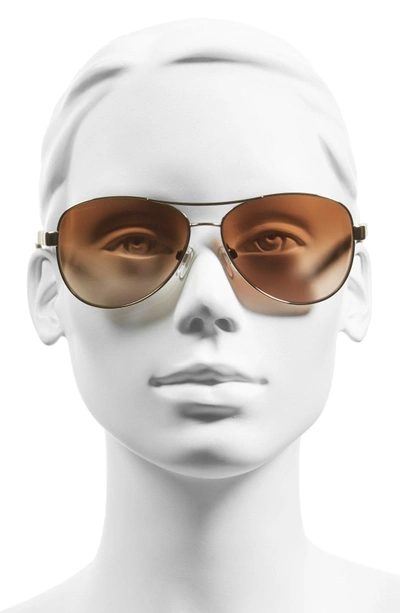 Shop Burberry 59mm Aviator Sunglasses - Matte Gold