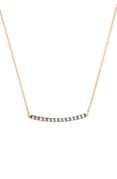 Shop Kismet By Milka Diamond Bar Necklace In Rose Gold
