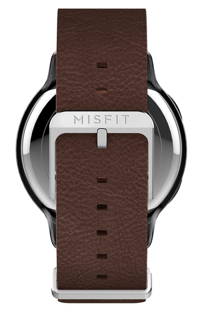 Shop Misfit Phase Leather Strap Smart Watch, 40mm In Brown/ Grey