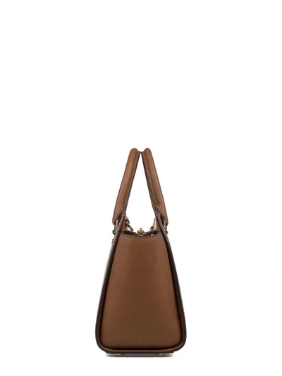 Shop Michael Kors Luggage Medium Selma Satchel Saffiano Leather Top Handle Bag In Brown
