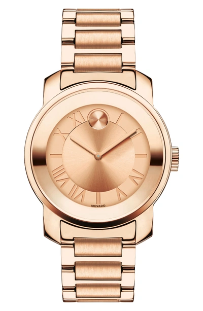 Shop Movado 'bold' Bracelet Watch, 32mm In Rose Gold