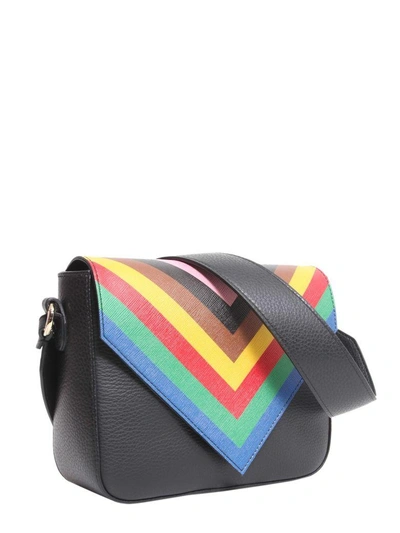 Shop Sara Battaglia Tripe Crossbody Bag In Nero