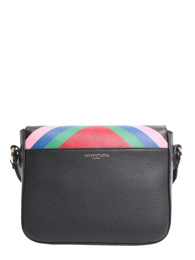 Shop Sara Battaglia Tripe Crossbody Bag In Nero