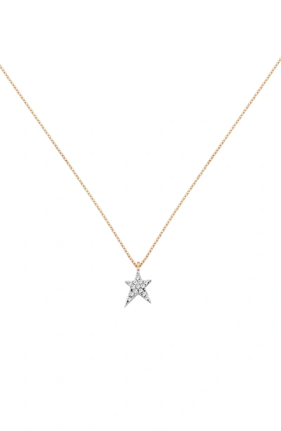 Shop Kismet By Milka Small Struck Star Diamond Necklace In Rose Gold