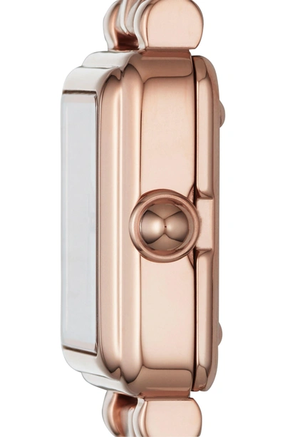 Shop Marc By Marc Jacobs Vic Bracelet Watch, 20mm In Rose Gold/ White Satin