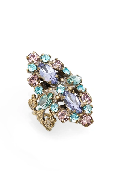 Shop Sorrelli Edelweiss Crystal Cocktail Ring In Multi