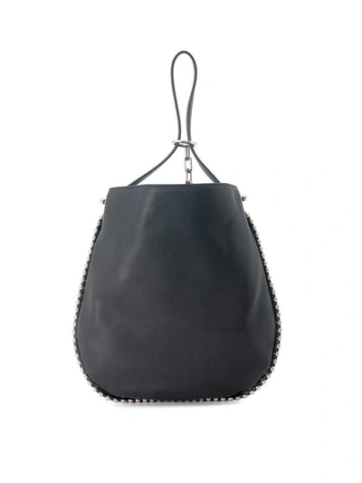 Shop Alexander Wang Roxy Hobo Black Leather Shoulder Bag In Nero