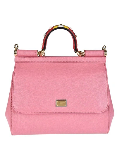Shop Dolce & Gabbana Sicily Shoulder Bag In Rosa