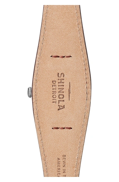 Shop Shinola Runwell Leather Strap Watch, 28mm In Dark Cognac
