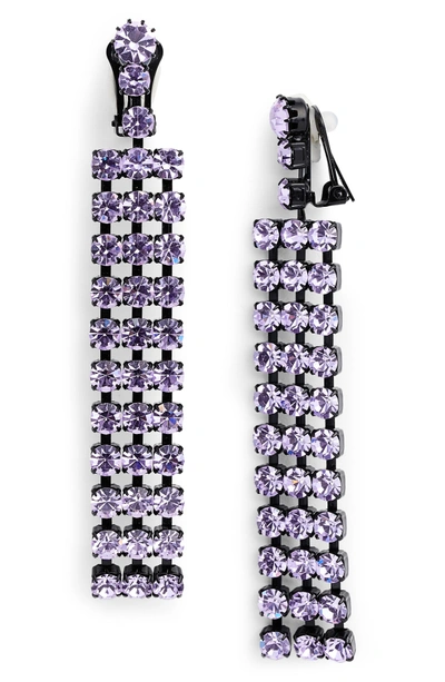 Shop Ashley Williams Cindy Crystal Earrings In Violet