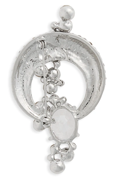 Shop Nina Crescent Moon Cascading Star Brooch In Silver
