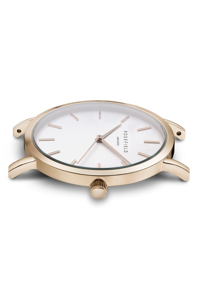 Shop Rosefield Tribeca Mesh Strap Watch, 33mm In Gold/ White/ Gold
