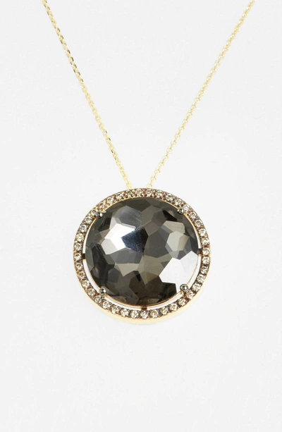 Shop Suzanne Kalan Diamond & Stone Pendant Necklace In Yellow Gold/ Black Quartz