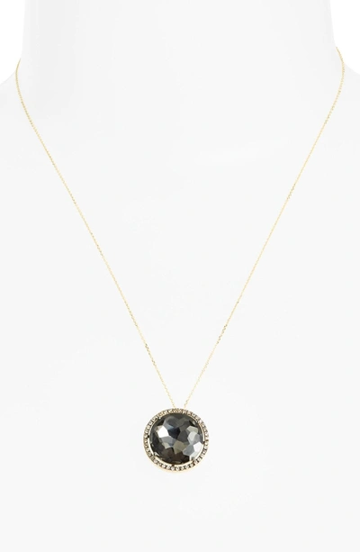 Shop Suzanne Kalan Diamond & Stone Pendant Necklace In Yellow Gold/ Black Quartz