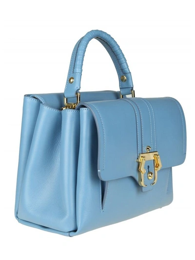 Shop Paula Cademartori Petite Faye Bag In Blue Leather